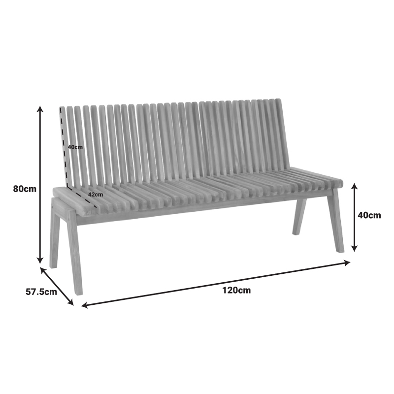 Polymorphic sofa-bench Jey pakoworld teak wood in natural shade 120x57.5x80cm Polymorphic sofa-bench Jey pakoworld teak wood in natural shade 120x57.5x80cm