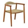 Armchair Ganny pakoworld teak wood and pe rope in natural shade 61x58x71cm