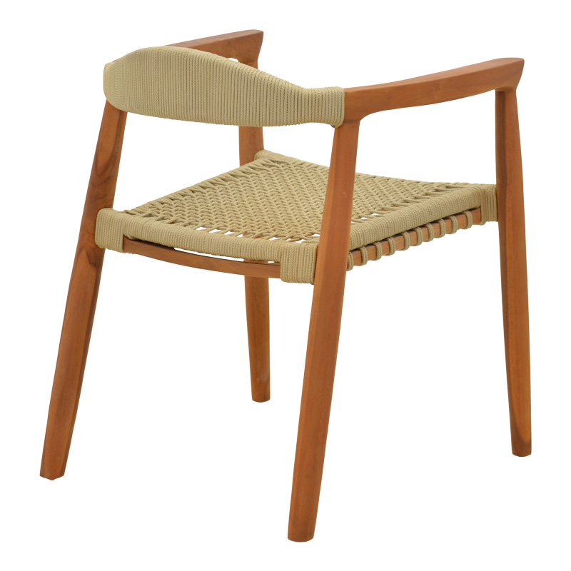 Armchair Ganny pakoworld teak wood and pe rope in natural shade 61x58x71cm Armchair Ganny pakoworld teak wood and pe rope in natural shade 61x58x71cm