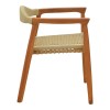 Armchair Ganny pakoworld teak wood and pe rope in natural shade 61x58x71cm