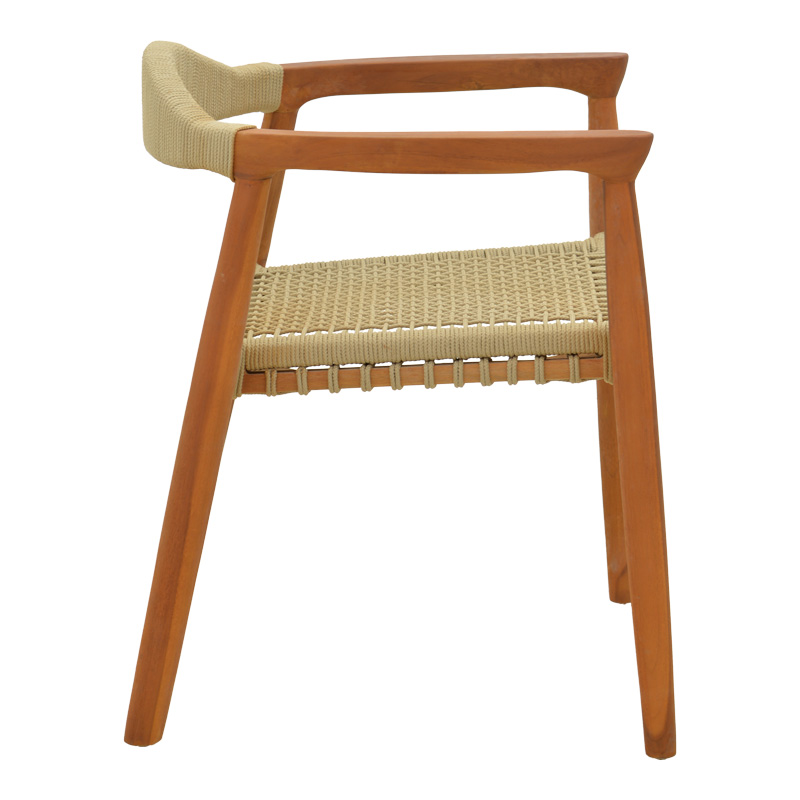 Armchair Ganny pakoworld teak wood and pe rope in natural shade 61x58x71cm Armchair Ganny pakoworld teak wood and pe rope in natural shade 61x58x71cm