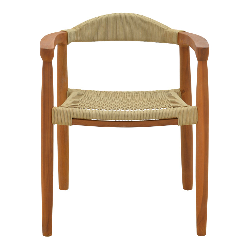Armchair Ganny pakoworld teak wood and pe rope in natural shade 61x58x71cm Armchair Ganny pakoworld teak wood and pe rope in natural shade 61x58x71cm