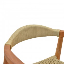 Armchair Ganny pakoworld teak wood and pe rope in natural shade 61x58x71cm Armchair Ganny pakoworld teak wood and pe rope in natural shade 61x58x71cm