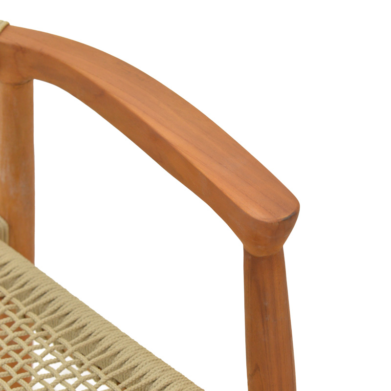 Armchair Ganny pakoworld teak wood and pe rope in natural shade 61x58x71cm Armchair Ganny pakoworld teak wood and pe rope in natural shade 61x58x71cm