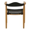Armchair Ganny pakoworld teak wood and pe rope in black shade 59x56x71cm