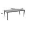 Mady pakoworld teak wood table in natural shade 200x100x75cm
