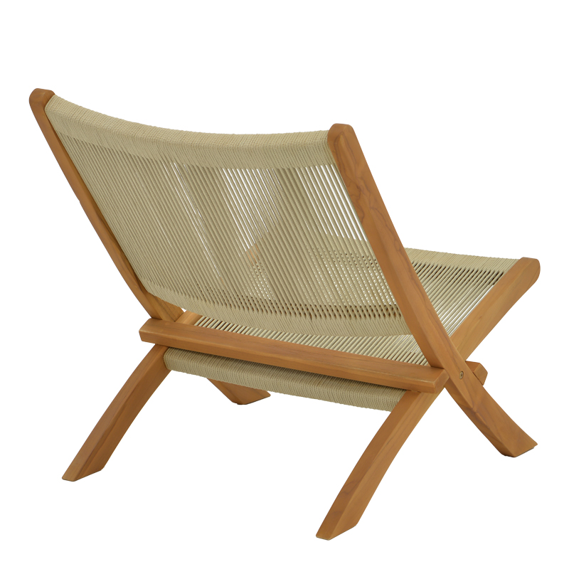 Foldable armchair Seeal pakoworld teak wood and pe rope in natural shade 61x76x72cm Foldable armchair Seeal pakoworld teak wood and pe rope in natural shade 61x76x72cm