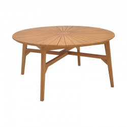 Dining table 7pcs.Ganny-Colen pakoworld teak wood in natural-black shade Φ150x75cm Dining table 7pcs.Ganny-Colen pakoworld teak wood in natural-black shade Φ150x75cm