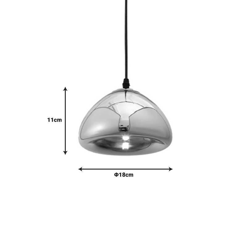 Ceiling lamp Ovalone pakoworld G6 silver metal-glass D18x11cm Ceiling lamp Ovalone pakoworld G6 silver metal-glass D18x11cm