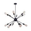 Multi-light ceiling lamp Ponile pakoworld black metal 100x110cm