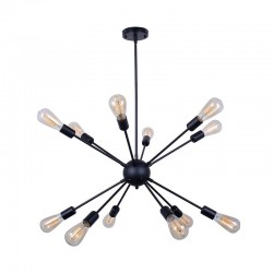 Multi-light ceiling lamp Ponile pakoworld black metal 52x52x100cm Multi-light ceiling lamp Ponile pakoworld black metal 52x52x100cm