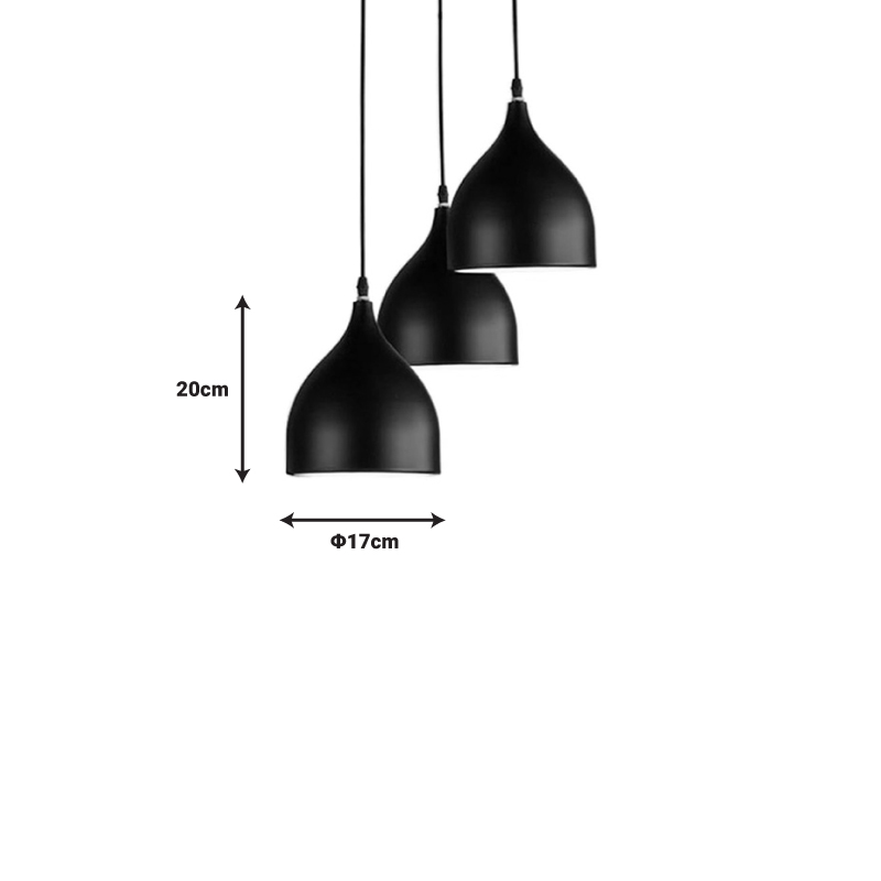 Three-light ceiling lamp Perce II pakoworld black metal 30x17x120cm Three-light ceiling lamp Perce II pakoworld black metal 30x17x120cm
