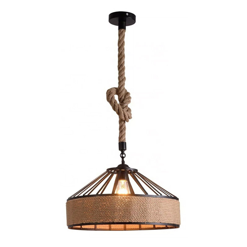 Pormode pakoworld ceiling lamp black metal-natural rope D30x15cm Pormode pakoworld ceiling lamp black metal-natural rope D30x15cm