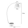 Glinze pakoworld floor lamp white metal 90x38x180cm