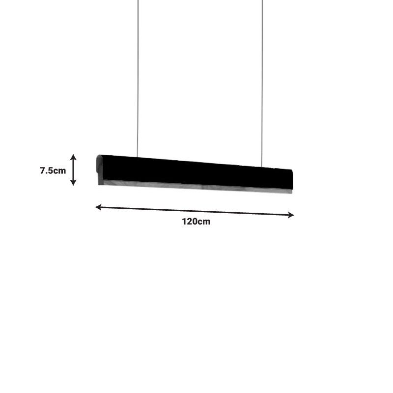 Ceiling lamp Rafmole pakoworld led black metal-wood 120x7.5cm Ceiling lamp Rafmole pakoworld led black metal-wood 120x7.5cm