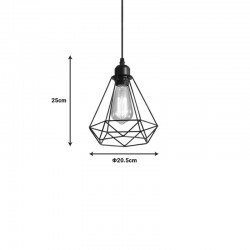 Ceiling lamp Jabrey pakoworld black metal D20.5x25cm Ceiling lamp Jabrey pakoworld black metal D20.5x25cm