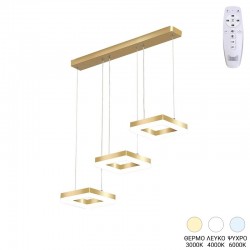 3-light Ceiling lamp Benor pakoworld led gold metal 70x20x15cm