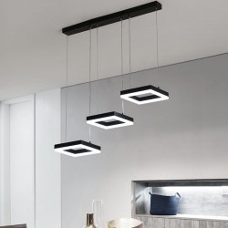3-light Ceiling lamp Benor pakoworld led black metal 70x20x15cm
