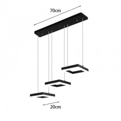 3-light Ceiling lamp Benor pakoworld led black metal 70x20x15cm