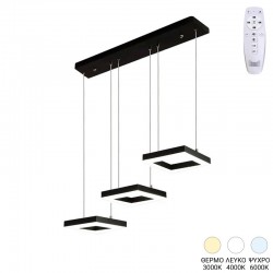 3-light Ceiling lamp Benor pakoworld led black metal 70x20x15cm