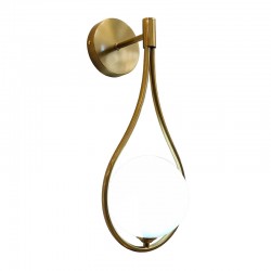 Wall light Teary pakoworld G9 metal in gold-white color 16x12x37cm Wall light Teary pakoworld G9 metal in gold-white color 16x12x37cm
