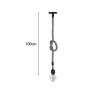 Ceiling lamp Vertuko pakoworld E27 rope and metal in natural-black color D10x100cm