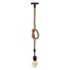 Ceiling lamp Vertuko pakoworld E27 rope and metal in natural-black color D10x100cm