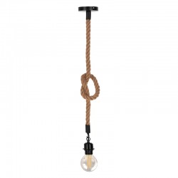 Ceiling lamp Vertuko pakoworld E27 rope and metal in natural-black color D10x100cm