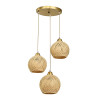 Ceiling three-light Denma pakoworld E27 gold metal with PP D40x120cm