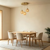 Ceiling three-light Denma pakoworld E27 gold metal with PP D40x120cm