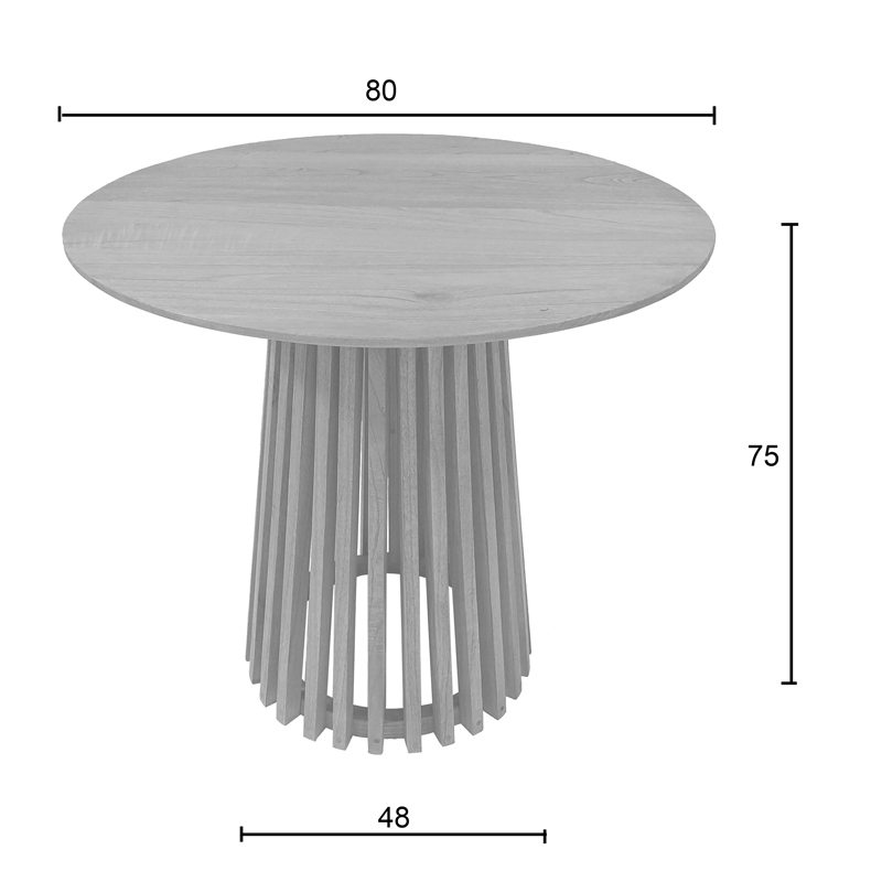 Kenda pakoworld mindi wood table in natural shade D80x75cm Kenda pakoworld mindi wood table in natural shade D80x75cm