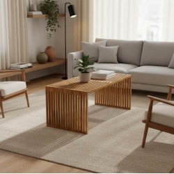 Τραπέζι Marlin pakoworld teak ξύλο σε φυσική απόχρωση 100x50x45εκ