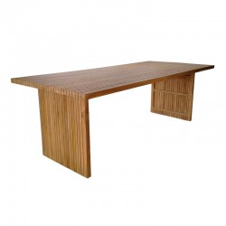 Dining table Elaiza-Zibra pakoworld set of 7 pieces in natural-beige shade 220x100x75cm Dining table Elaiza-Zibra pakoworld set of 7 pieces in natural-beige shade 220x100x75cm