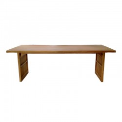 Dining table Elaiza-Zibra pakoworld set of 7 pieces in natural-beige shade 220x100x75cm Dining table Elaiza-Zibra pakoworld set of 7 pieces in natural-beige shade 220x100x75cm