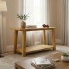 Console table Decoza pakoworld teak wood in natural color 140x40x80cm