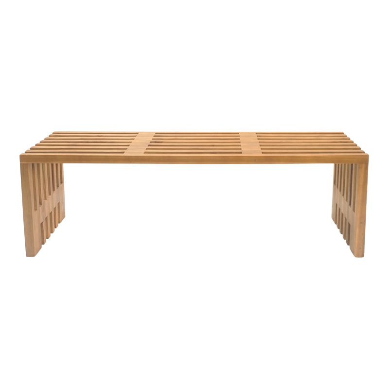 Παγκάκι Zen pakoworld teak ξύλο σε φυσική απόχρωση 140x35x48εκ