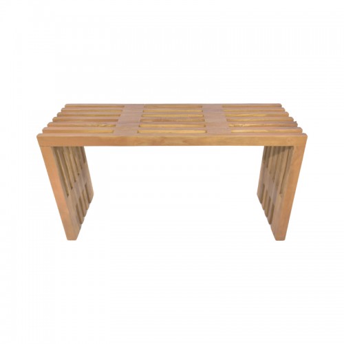 Παγκάκι Zen pakoworld teak ξύλο σε φυσική απόχρωση 90x30x48εκ