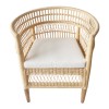 Armchair Necorian pakoworld teak wood and pe rattan in natural color and white pillow 80x70x87cm