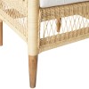 Armchair Necorian pakoworld teak wood and pe rattan in natural color and white pillow 80x70x87cm