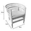 Armchair Necorian pakoworld teak wood and pe rattan in natural color and white pillow 80x70x87cm
