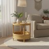 Moody side table pakoworld pe rattan in natural color D55x51cm