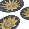 Wall decorative Circy Inart wicker set of 3 pieces in black-beige color