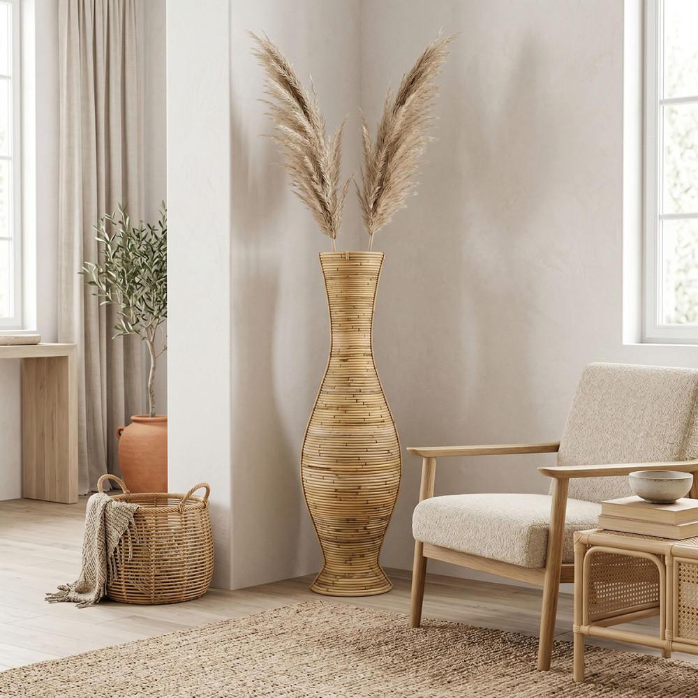 Vase Virnia Inart pe rattan in natural color D40x100cm