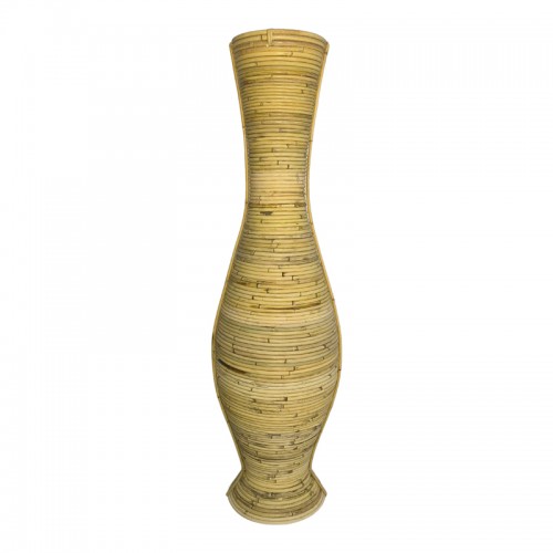 Βάζο Virnia Inart pe rattan σε φυσική απόχρωση Φ40x100εκ