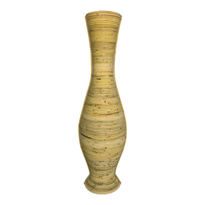 Βάζο Virnia Inart pe rattan σε φυσική απόχρωση Φ40x100εκ