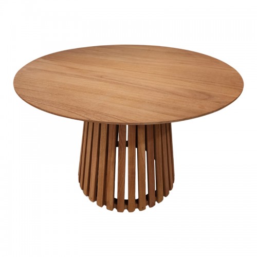 Τραπέζι Kenda Ι pakoworld mindi ξύλο σε φυσική απόχρωση Φ120x75εκ