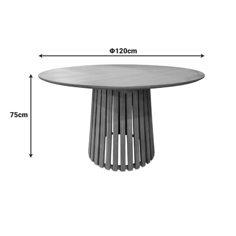 Kenda I pakoworld mindi wood table in natural shade D120x75cm