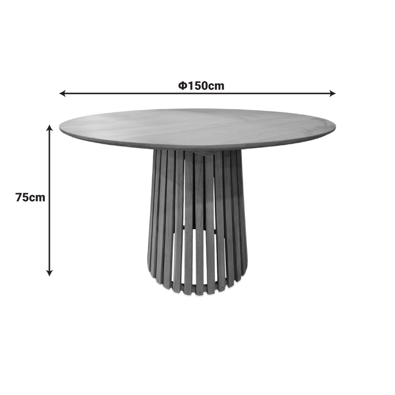 Kenda I pakoworld mindi wood table in natural shade D150x75cm