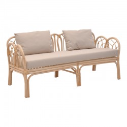 2-seater Ytrone sofa pakoworld natural color rattan-beige cushion 166x61.5x71cm 2-seater Ytrone sofa pakoworld natural color rattan-beige cushion 166x61.5x71cm