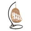 Labreone swing pakoworld rattan in natural color-black metal-beige cushion 82x82x200cm
